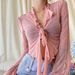 Spicy Girl Long T-Shirt For Women New Style V-Neck Sheer Tie-Up Crop Slim Fit Cardigan Flare Sleeve Short Top_ecoleips.com