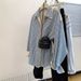"Korean-Style Off-Shoulder Striped Shirt Jacket – Faux Two-Piece Long Sleeve Top For Women (S-2XL)"_ecoleips.com