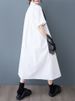 Patchwork Mesh Bow Vintage Shirt Dresses For Women Long Summer New Short Sleeve Loose Casual Dress Korean Elegant Clothing 2025_ecoleips.com