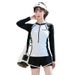 Women's plus Size Sporty Swimsuit Two Piece Conservative Slimming Flat Heeled Bikini Set for Summer Hot Springs_ecoleips.com