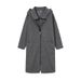 Women's Clothing Hooded Pocket Sweatshirt Zipper Mid Length Two Piece Loose Jacket Women_ecoleips.com