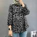 Modest Floral Print Muslim Blouse – 3D Embroidery Bubble Sleeve Top (S-5XL) – Breathable Polyester_ecoleips.com