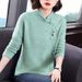 M-4Xl German Fleece Thickened, Artistic And Retro Long-Sleeved T-Shirt For Women's Autumn And Winter Wear, With An Outer_ecoleips.com