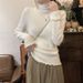 girl Winter Slim Fit Base Half Turtleneck Integrated Fleece Thickened Long Sleeve Knitted Top Warm Shirt_ecoleips.com