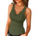 2025 Cross-Border Summer New European And American Solid Color Sexy Round Neck Tank Top With Racerback Design For_ecoleips.com