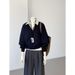 two-piece Polo Collar Gray Sweatshirt For Women, 2025 New Korean Style Early Autumn Design, Niche And High-end Top_ecoleips.com