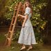 Casual European American Style Fresh For Women, Summer French Floral Print Dress With Tie, Puff Sleeves, And Square_ecoleips.com