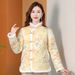 girl Ethnic Style Women, Winter Coat With Button Closure, Tang Suit Style, Warm Deerskin Velvet Cotton Coat, Stand Collar,_ecoleips.com