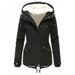 Women's Clothing Waist Plus Velvet Thick Warm Cotton Coat Women's Medium And Long Plush Coat_ecoleips.com