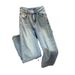 Women's Clothing Diamond Star Pendant Design High Waist Spring Washed Jeans For Women Loose Slim All Match Straight Pants_ecoleips.com