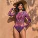 Women's Two Piece Swimwear Long Sleeve Mesh Swimsuit UPF 50+ 2026 New Smart Swimsuit SPF High Elasticity Padded Beachwear_ecoleips.com