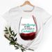 Cross-border Supply Of Simple New Product: Round-neck Wine Glass Pattern Short-sleeve Women's T-shirt_ecoleips.com
