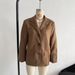 Retro Suede Women's Blazer, New Autumn Style, Dark Brown, Suit Collar, Single-Breasted, Pocketed Short Coat_ecoleips.com