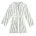 Women's Beach Swimsuit Sun Protection Dress European American Style Popular Sexy Semi Sheer Long Sleeves Waist Tie Ruched Design_ecoleips.com
