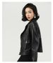 Women’s Short PU Leather Jacket – Slim-Fit Motorcycle Style Blazer With Notched Lapel (S/M/L/XL,Office-to-Club Transition Essential)_ecoleips.com
