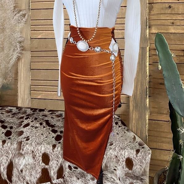 2025 Velvet Women's Casual Split Skirt_ecoleips.com