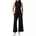 Women's Clothing 2 Piece Vest Short Wide Leg Pants Casual Suit_ecoleips.com