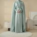Abaya Dubai Women's Elegant Long Robe Bridesmaid Dress Three-Piece Set MOA044_ecoleips.com