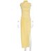 New Fashion Elegant Bodycon Dress Cinched Waist Pleated With Detachable Flowy Ribbon Side Slit Evening Casual Dress_ecoleips.com