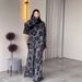 Women's High-End Autumn Fashion Trade Suit Watermark Print Irregular Long Sleeved Top And Long Skirt Set_ecoleips.com