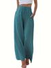 Suitable For All Seasons 2025 Code Women's Linen Loose Casual Pocket Drawstring Wide-leg Pants Women_ecoleips.com