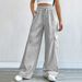Voya Spring New Spring Style Women's Wide-leg, Cotton-polyester Blend, European And American Style, Casual Wide-leg Pants For Women_ecoleips.com