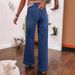 Women's Clothing New Dark Blue High Waist Wide Leg Jeans Women's Fashion Retro Straight Pants_ecoleips.com