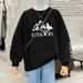 Women's Korean Style Fleece Lined Thickened round Neck Sweatshirt Loose Casual plus Size Top Stylish And Youthful Autumn Winter 2023_ecoleips.com