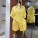 Women's Casual Lapel Shirt And Wide Leg Shorts Set Fashion Autumn New Loose Tie Short Sleeved Clothing_ecoleips.com