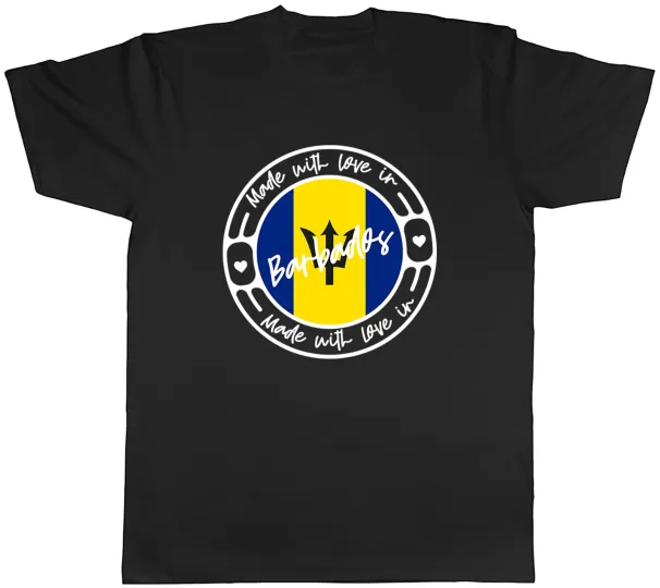 Women's T-Shirts Made With Love In Barbados Country Mens Unisex T-Shirt Tee Gift_ecoleips.com