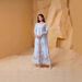 Best Selling Women's Printed Round Neck Beaded Abaya Dress Muslim Fashion Casual Long Gown_ecoleips.com