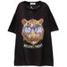 Pure Cotton Heavy-duty Trendy Rhinestone Glasses Tiger Pattern Short-sleeve T-shirt, New Summer Fashion, Loose Fit, Plus_ecoleips.com