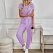 Women's Color Block Trim Casual Suit European American Style Simple Loose Fit Short Sleeve Spring Summer Autumn New_ecoleips.com