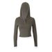 AD883 Trendy Women's Hooded Long-Sleeve T-Shirt, Pure Desire Style, Solid Color, Slim Fit, Simple, Slimming, Casual Base_ecoleips.com