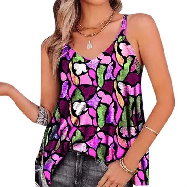 20263D Printed Casual Halter Top_ecoleips.com