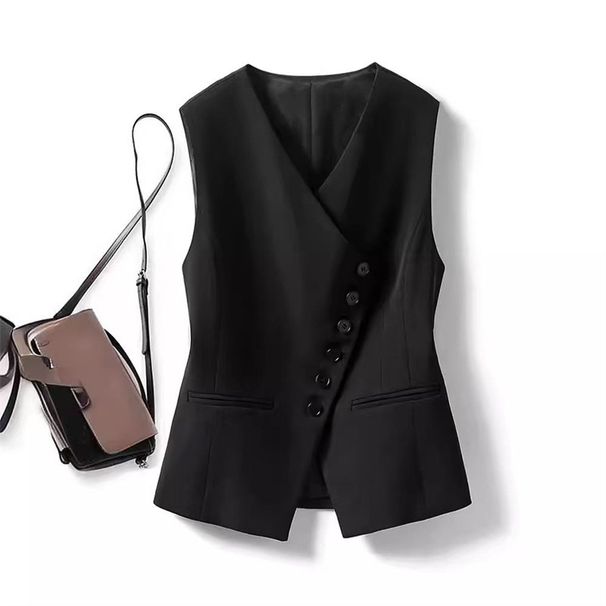 Petite Women's Short Vest Slim Fit Waist Cinching Flattering Outerwear for Spring Autumn 2026_ecoleips.com