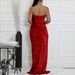 K New Style Elegant Socialite Off Shoulder Sexy Slim Fit Long Sleeved Dress With Sequins Long Skirt_ecoleips.com
