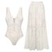 Women's Nylon Solid Color Laser Cut Swimsuit Sexy One Piece Two Piece Swimwear For Spring/Summer Vacation Fashionable And Simple Design_ecoleips.com