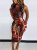 Summer Print Sexy Slim Dress Women Fashion O Neck Sleevess Package Hip Party Dresses Casual Elegant Beach Dress 2023 New Female_ecoleips.com