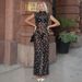 Vintage Polka Dot Print Sleeveless Dress With Tie Waist, Flowy Bias Cut For Summer Elegance Versatile Neckline & Sleeveless Design_ecoleips.com