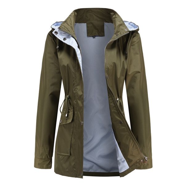 Detachable Hood Windbreaker Jacket For Women – Lightweight Raincoat In Burgundy/Olive Green/Lavender/Navy/Mustard/Black/Grey/Deep Blue_ecoleips.com