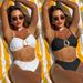 New 2025 Women's Solid Color Fashionable Sexy Swimsuit Two Piece Bikini Set European American Style Cross Border Swimwear_ecoleips.com