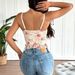 Cross-border Summer Fresh And Sweet Floral Print Cross-tie Underwire Slim-fit French Sexy Camisole 881807_ecoleips.com
