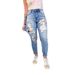 2025 New European And American Light-Colored Long Ripped Jeans Women, Street Style Mid-Waist Slim-Fit Trousers For Women_ecoleips.com