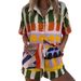 Summer Vacation Style Women's Clothing Set Printed Collared Short Sleeve Shirt And Shorts_ecoleips.com