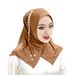 Women's Clothing Muslim Accessories Elegant Crystal Linen Scarf With Beaded Flowers & Fringe – Stylish Middle Eastern & African Head Wrap, Versatile_ecoleips.com