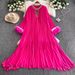 Elegant French Vintage Flared Sleeve Maxi Dress With Rhinestone Embellishments – Chic Fall Staple For Women_ecoleips.com