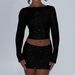 Diyun European American Y2K Sexy Long Sleeve T-Shirt And Skirt Two-Piece Set Women's Clothing 2025 Autumn Winter_ecoleips.com