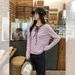 Korean-Style Striped Round-Neck Long-Sleeved T-Shirt For Women's Autumn Loose, Laid-Back And Slimming Knitted Base Layer_ecoleips.com
