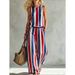 Women's Rainbow Tie Dye Two Piece Set Sleeveless Round Neck Top With Wide Leg Pants Casual Summer Outfit_ecoleips.com